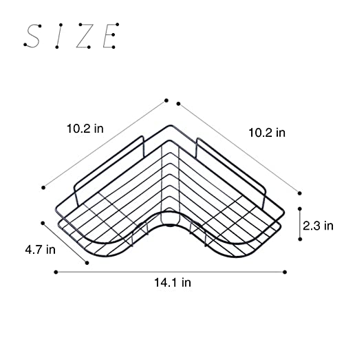 Corner Shower Caddy Adhesive,Black Shower Organizer Corner,Rustproof Shower Caddy Shelf for Bathroom Storage,Dorm Room Shower Corner Organizer