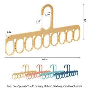 NiHome 8-Pack 9-Hole Clothes Hangers Organizer Set, Multifunction Hanger Space-Saving Wardrobe Drying Racks Clothes Storage for Scarf, Socks, Laundry Home Dormitory