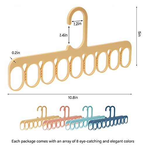 NiHome 8-Pack 9-Hole Clothes Hangers Organizer Set, Multifunction Hanger Space-Saving Wardrobe Drying Racks Clothes Storage for Scarf, Socks, Laundry Home Dormitory