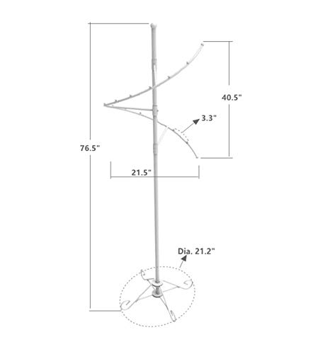 FixtureDisplays® 60" High Spiral Clothing Rack with 20 Ball Stops, Versatile Apparel Hanger Floor Stand Display Rack 16967-NF Shipping Fee Required