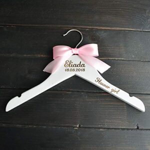 sendinglovehandmade Personalized Wedding Hanger Flower Girl Hanger Girl Baptism Gift Birthday Gift