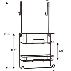 TreeLen Shower Caddy over the Door Rustproof Hanging Shower Organizer with 12 Hooks Shampoo Towel Holder for Bathroom Storage Shelf Rack -Bronze …