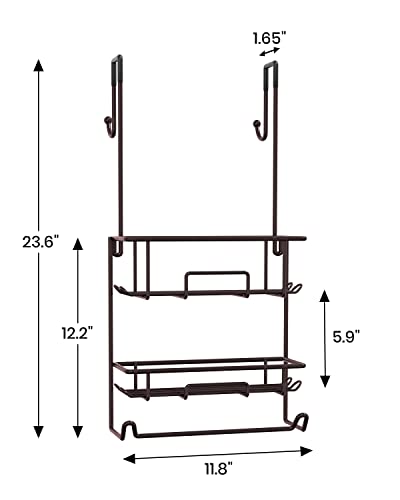 TreeLen Shower Caddy over the Door Rustproof Hanging Shower Organizer with 12 Hooks Shampoo Towel Holder for Bathroom Storage Shelf Rack -Bronze …