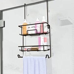 TreeLen Shower Caddy over the Door Rustproof Hanging Shower Organizer with 12 Hooks Shampoo Towel Holder for Bathroom Storage Shelf Rack -Bronze …