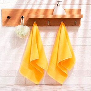 RUIBOLU Hand Towels for Bathroom - 100% Cotton Ultra Soft Highly Absorbent Hand Towel 2 Set, Size 14" x 30" Home Bathroom Hand Towels for Bath, Hand, Face, Gym Towel (Yellow)