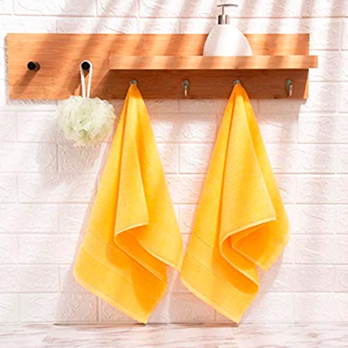RUIBOLU Hand Towels for Bathroom - 100% Cotton Ultra Soft Highly Absorbent Hand Towel 2 Set, Size 14" x 30" Home Bathroom Hand Towels for Bath, Hand, Face, Gym Towel (Yellow)