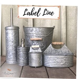 Autumn Alley Farmhouse Rustic Shower Caddy Basket for Bathroom - Toiletries Countertop Organizer, Decorative Bathroom Caddy, Galvanized Bathroom Accessories with Toilette Label, 8.25" x 6", Small