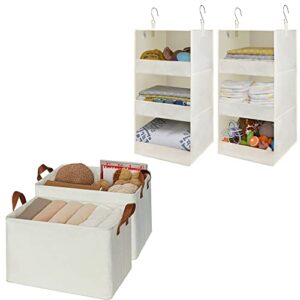 granny says bundle of 2-pack hanging shelves for closet & 2-pack lidless storage bins with metal frame