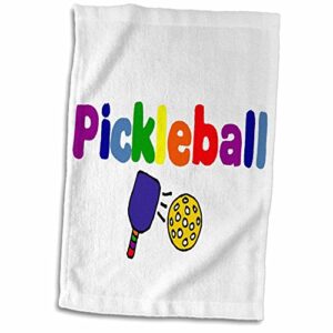 3d rose colorful pickleball letters and paddles twl_200134_1 towel, 15" x 22", multicolor
