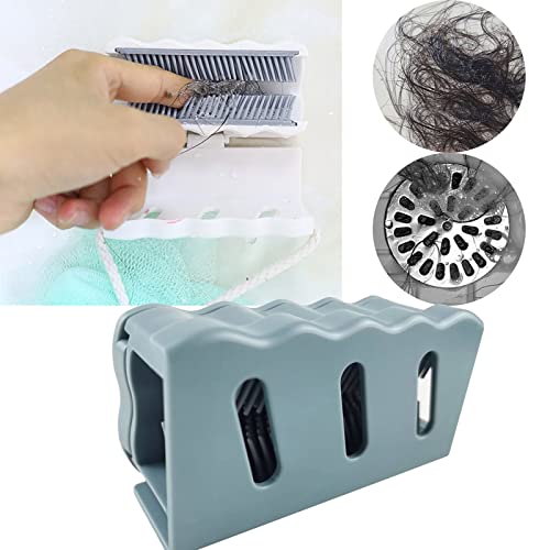 Multifunctional Wall Mounted Reusable Silicone Shower Hair Catcher for Shower Bathtub Bath Bathroom Bathroom Storage (Grey, One Size)