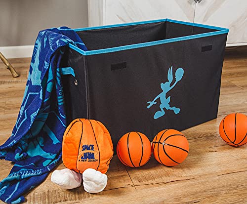 Space Jam: A New Legacy Tune Squad Collapsible Storage Bin Organizer with Lid | Fabric Basket Container with Handles, Cubby Closet Organizer | Sports Basketball Gifts And Collectibles