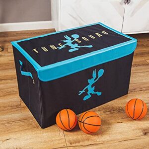 Space Jam: A New Legacy Tune Squad Collapsible Storage Bin Organizer with Lid | Fabric Basket Container with Handles, Cubby Closet Organizer | Sports Basketball Gifts And Collectibles