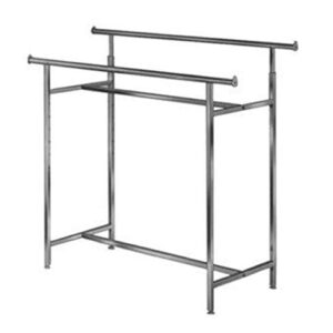 NAHANCO K40 Commercial Grade Adjustable Double Bar Garment Clothes Rack, Chrome (1 Ea)