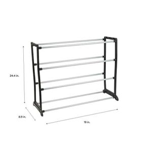 Simplify Stackable Shoe Rack | Holds 12 Pairs of Shoes | Maximize Closet & Bedroom Space | Good for Sneakers | Boots | Loafers | Heels | Slippers | Black