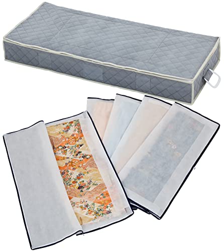 Astro 001-14 Kimono and Yukata Storage Case, Non-woven, Pockets, 5-pieces, Gray