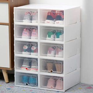 YWHGPI2014 Transparent shoe box 12pack (white) Shoes Organizers Plastic Thickened Foldable Dustproof Storage Box Combined Shoe Cabinet