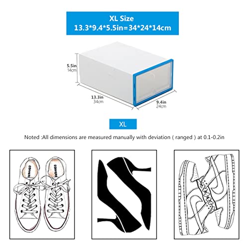 YWHGPI2014 Transparent shoe box 12pack (white) Shoes Organizers Plastic Thickened Foldable Dustproof Storage Box Combined Shoe Cabinet