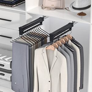 pull out clothes hanger rod adjustable wardrobe clothing rail,extendable clothes rail,closet clothes hanger rail (40cm)