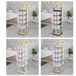 Retail Shelves Clothing Store Display Fixture, Mall Exhibition Accessory Organizer Rack with Hooks, Garment Hanger Floorstanding Jewelry Holder Keyring Shelf Sock Storage Stand, Hangbag Purse Rack