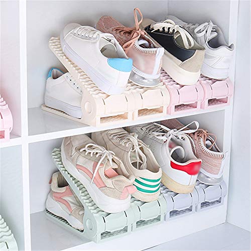 DITUDO Shoe Racks,Storage Organizer Pack Magic Shoe Organizer Height Adjustable Plastic Closet Shoe Organizer for Home/Coffee/25 * 9 * 6Cm