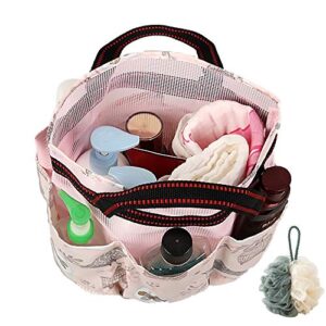romytendency shower caddy tote bag - toiletry mesh storage with shower ball set