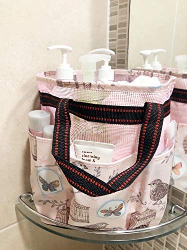 ROMYtendency Shower Caddy Tote Bag - Toiletry Mesh Storage with Shower ball set