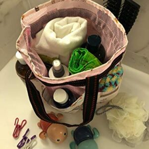 ROMYtendency Shower Caddy Tote Bag - Toiletry Mesh Storage with Shower ball set