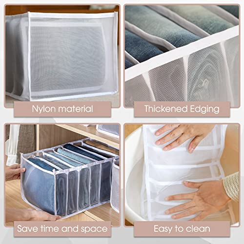 AUREIKA Wardrobe Clothes Organizer | 3PCs Closet and Drawer Organizer for Clothing | Nylon Mesh Divider Storage Compartments for T-shirts Leggings Bras Pants Skirts Socks | Medium Large and Small