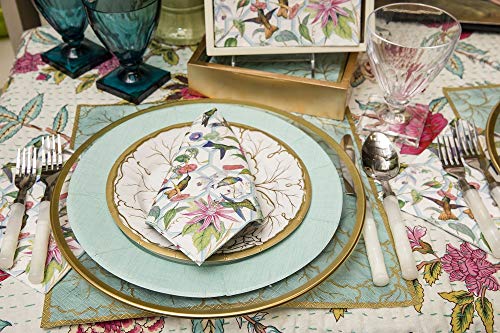 Caspari Disposable Hand Towels, Decorative Paper Guest Towels for Bathroom or Paper Napkins Dinner Napkins Size Hummingbird Trellis Pak 30