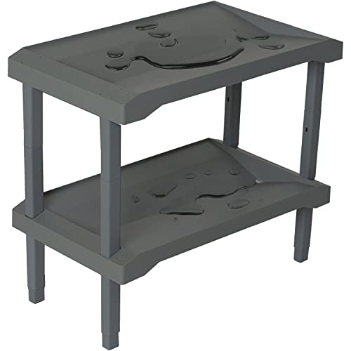 RAKABOT Water and Sand Collecting and Draining Unique Shoe and Boot Rack for Home 23.5 Inches 2 Levels Stores up to 4 Pairs of Men Boots and 6 Women Boots