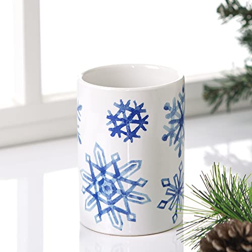 Allure Home Creation Holiday Snowflakes 4-Piece Ceramic Bath Accessory Set