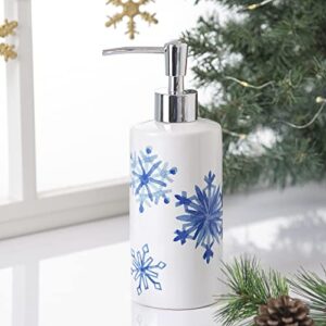 Allure Home Creation Holiday Snowflakes 4-Piece Ceramic Bath Accessory Set