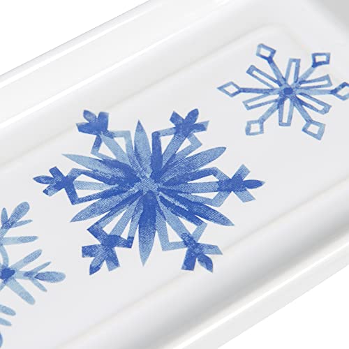 Allure Home Creation Holiday Snowflakes 4-Piece Ceramic Bath Accessory Set