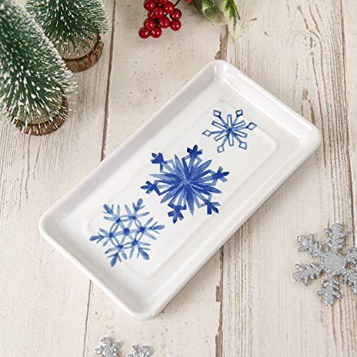 Allure Home Creation Holiday Snowflakes 4-Piece Ceramic Bath Accessory Set