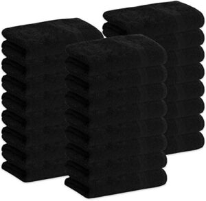 green lifestyle 24 pack black pack hand towels 16 x 25 premium spa quality, super soft and absorbent for gym, pool, spa, salon and home