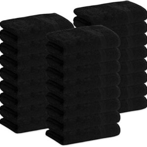 GREEN LIFESTYLE 24 Pack Black Pack Hand Towels 16 x 25 Premium Spa Quality, Super Soft and Absorbent for Gym, Pool, Spa, Salon and Home