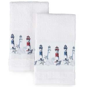 the lakeside collection nautical hand towels - coastal sea beach house bathroom hand drying towels
