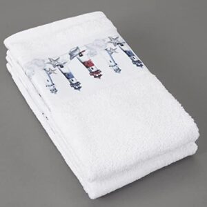 The Lakeside Collection Nautical Hand Towels - Coastal Sea Beach House Bathroom Hand Drying Towels