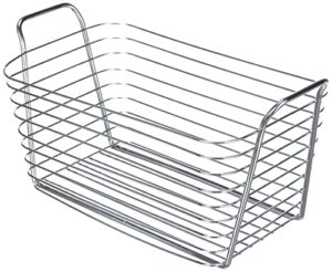 idesign classico metal wire storage organizer bin with handles, container for bathroom, bedroom, pantry, kitchen, closet, 7.5" x 13.7" x 7", chrome
