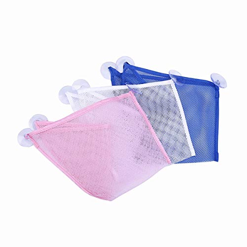 Zcargel Bath Toy Organizer, Kids Bath Toy Storage Net and Corner Shower Caddy Bag with 3 Strong Suction Cups The Bathroom Storage Ideas for Baby Boys and Girls