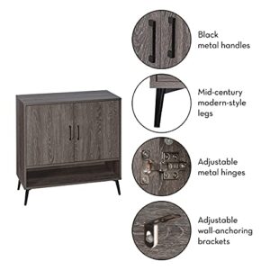 RiverRidge Woodbury Collection Shoe Organizer Cabinet, Dark Weathered Woodgrain