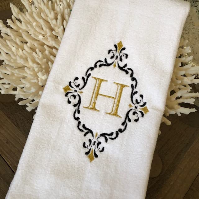 Monogram Hand Towel, Fleur De Lis,Scroll, Customized