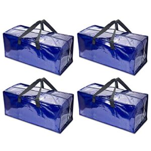 4 pack heavy duty oversized storage bag for moving, college dorm, traveling, camping, christmas decorations, packing supplies