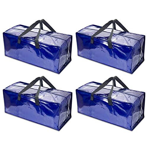 4 Pack Heavy Duty Oversized Storage Bag for Moving, College Dorm, Traveling, Camping, Christmas Decorations, Packing Supplies