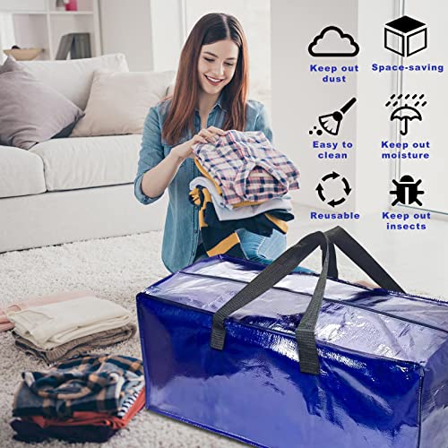 4 Pack Heavy Duty Oversized Storage Bag for Moving, College Dorm, Traveling, Camping, Christmas Decorations, Packing Supplies