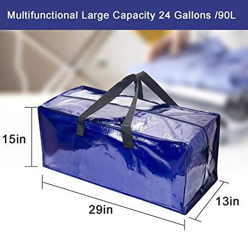 4 Pack Heavy Duty Oversized Storage Bag for Moving, College Dorm, Traveling, Camping, Christmas Decorations, Packing Supplies