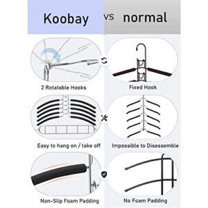 Koobay 5 in 1 Space Saving Hangers Clothes Organizer, Multi Layers Wardrobe Clothes Hanger, Non-Slip Heavy Duty Shirt Hangers Metal Closet Organizer for Coat Jacket Sweater (1 Pack)