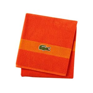 lacoste logo bath towel, 100% cotton, 650 gsm, 30"x52", orangeade