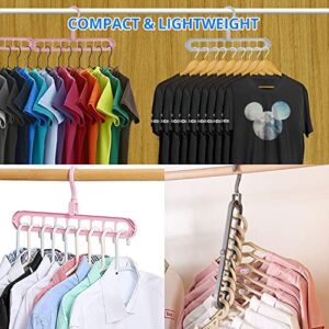 HandyAndy Space Saving Hangers for Clothes (8 Pack) Multi Storage Magic Hangers & Collapsible Hangers | Wonder Hangers for Closet Organizer - Foldable Hanger Stacker for Wardrobe, College Dorm Rooms