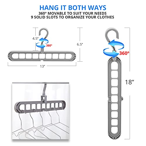 HandyAndy Space Saving Hangers for Clothes (8 Pack) Multi Storage Magic Hangers & Collapsible Hangers | Wonder Hangers for Closet Organizer - Foldable Hanger Stacker for Wardrobe, College Dorm Rooms